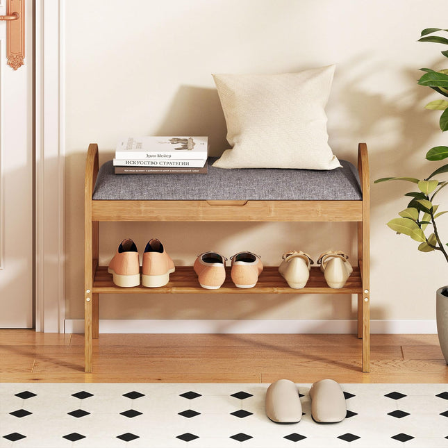Dreamade Shoe Bench with Flip-Top Storage for Hallway