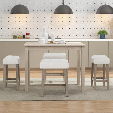 Dreamade Sherpa Bar Stools, 24" Counter Height Kitchen Bar Stools with Cushioned Seat