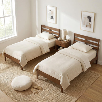 Dreamade Twin Size Bed Frame with Slat Headboard