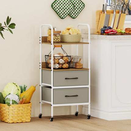 Dreamade Utility Rolling Cart with Foldable Fabric Drawers