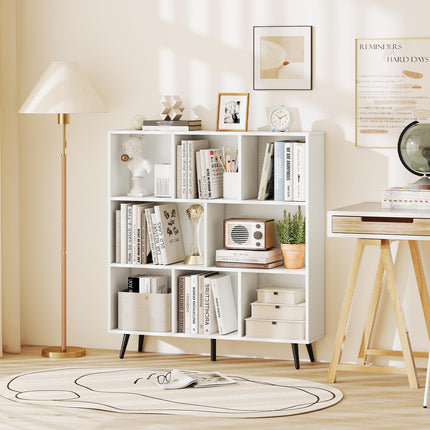 Dreamade 3 Tier Modern Bookshelf with 5 Metal Legs for Living Room