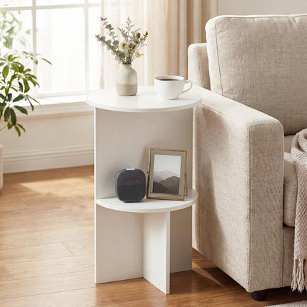 Dreamade 2-Tier Round Side Tables with Storage Shelf (1/2)