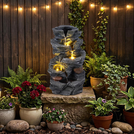 Dreamade 5-Tier Water Fountain Outdoor for Patio