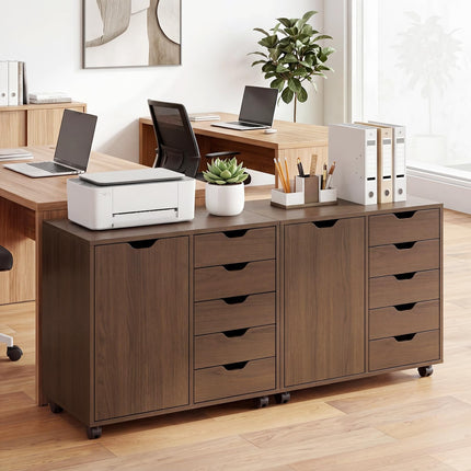Dreamade 5 Drawer Storage Cabinet on Wheels with Adjustable Shelf