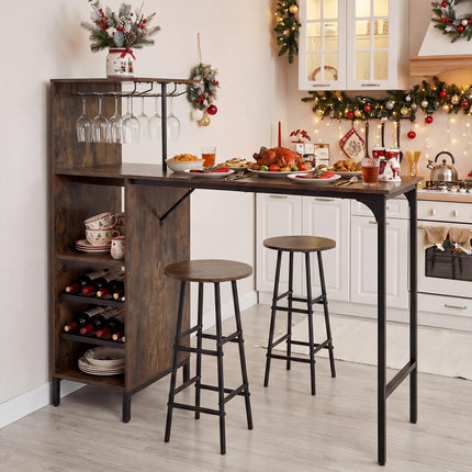 Dreamade 3 Pieces Bar Table and Stools Set for Home