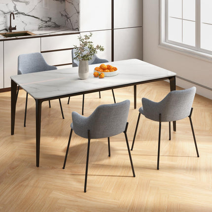 Dreamade Dining Chairs Set, Upholstered Accent Chairs w/Curved Backrest
