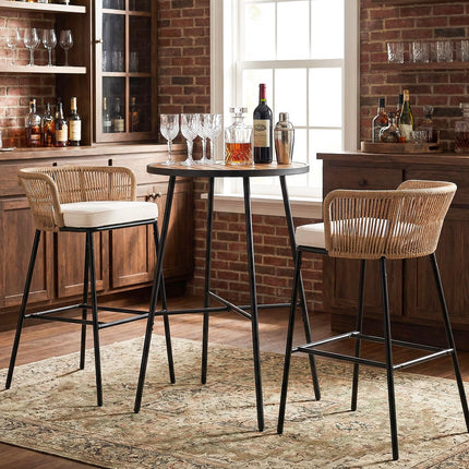 Dreamade 41-inches Patio Bar Table Acacia Wood Pub Table