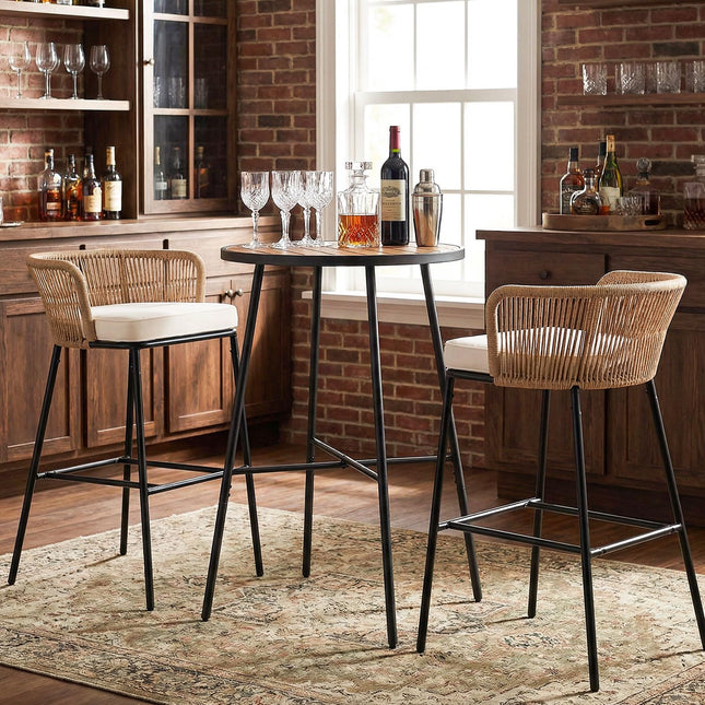 Dreamade 41-inches Patio Bar Table Acacia Wood Pub Table