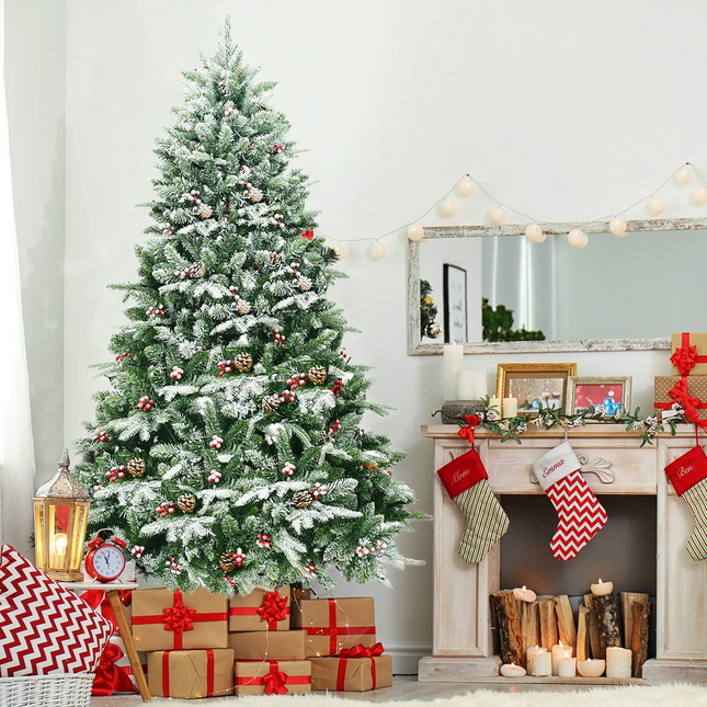 Dreamade 6.5FT Snow Flocked Christmas Tree - DreamadeUS
