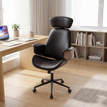 Dreamade Ergonomic High Back Faux Leather Executive Chair with Headrest