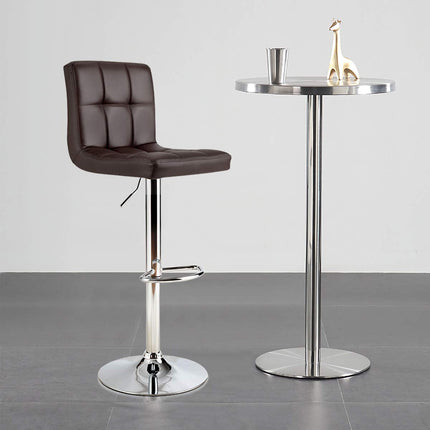 Dreamade Bar Stool, Modern Swivel Adjustable Armless Barstools, Square Counter Height PU Leather Bar Stools
