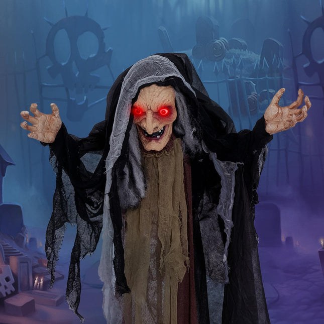 DREAMADE 5 FT Halloween Animatronic Witch Standing Witch