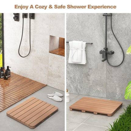 Dreamade Waterproof Bath Mat, Shower Mat for Bathroom Inside, Outdoor HIPS Floor Mat with Non Foot Pads