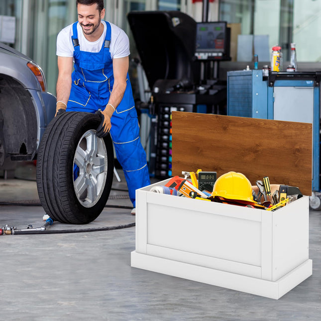 Dreamade Storage Bench, 35.5” Storage Trunk with Safety Metal Hinge