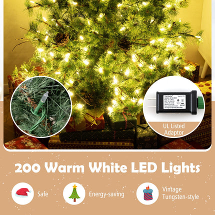 Dreamade Cashmere Christmas Tree with Pine Needles LED Lights with Bulb Cover