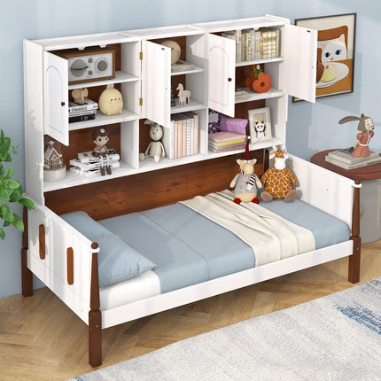Dreamade Wood Twin Bed with Storage