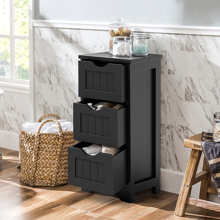 Dreamade Bathroom Floor Cabinet - Small Bathroom Storage Cabinet with 3 Removable Drawers