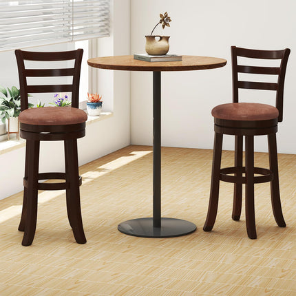 Dreamade 30" Counter Height Swivel Barstools Set of 2/4 with Faux Leather Seat and Wrap-around Footrest