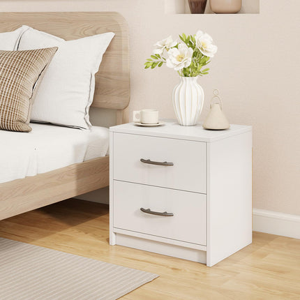 Dreamade Nightstand with 2 Drawers, Modern Night Stand with Storage Drawers, Compact Floor Sofa Side Table for Small Spaces