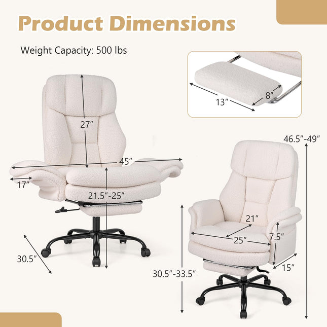Dreamade Criss Cross Legged Reclining Desk Chair with 5-Level Adjustable Armrests