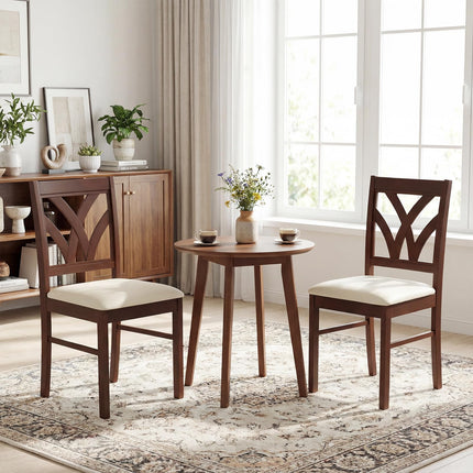 Dreamade Wooden Dining Chairs Set of 2/4 Farmhouse Upholstered Kitchen Chairs