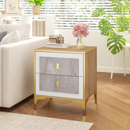 Dreamade Modern Nightstand with 2 Drawers
