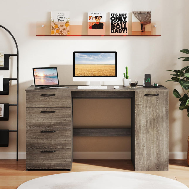 Dreamade Computer Desk with Drawers 53 Inch