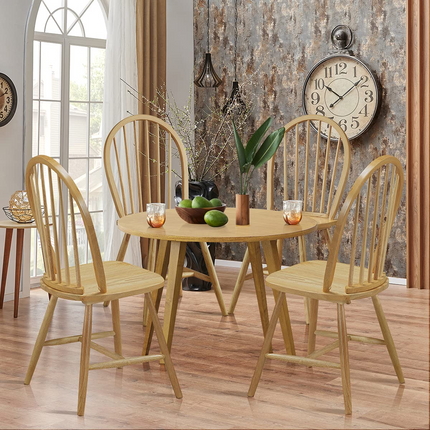 Set of 4 Windsor Chairs, Country Wood Chairs - Dreamade