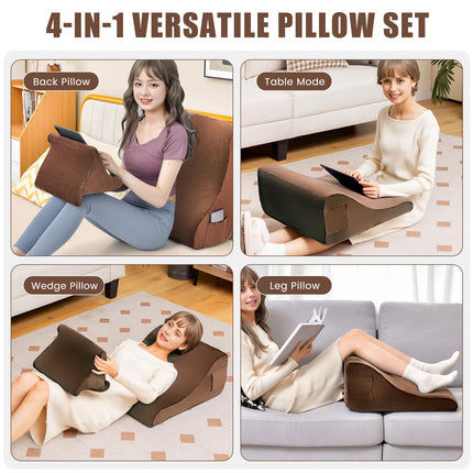 Dreamade Bed Wedge Pillow for Sleeping, 7.5 Inch Triangle Pillow Wedge for Neck Back Leg Support