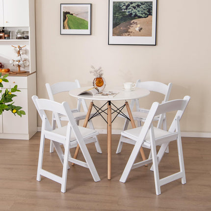 Dreamade Folding Chairs with Padded Seat, All-Weather Resin Frame