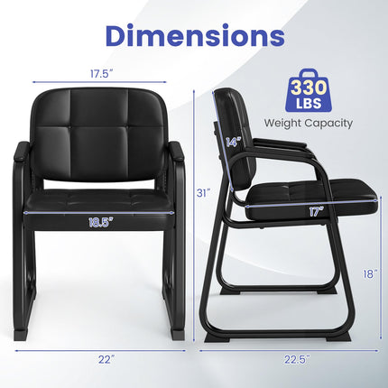 Dreamade Waiting Room Leather Office Reception Chairs with Padded Armrests
