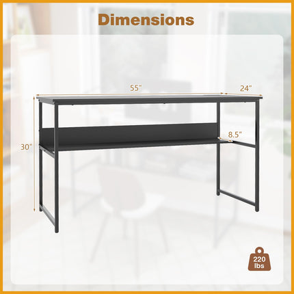 Dreamade 55 Inch Computer Desk with Charging Station