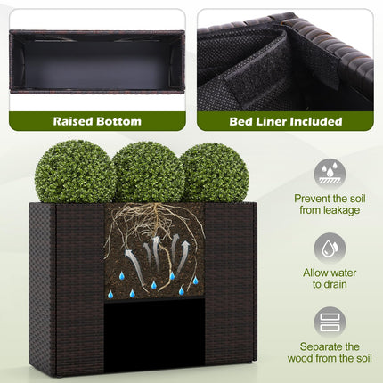 Dreamade 32”x11”x24" Wicker Raised Garden Bed
