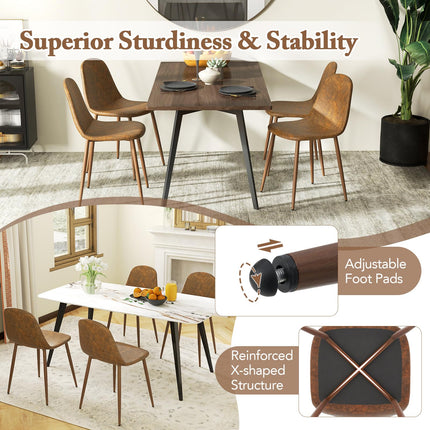 Dreamade Upholstered Dining Chairs Set of 4 PU Leather Kitchen Side Chairs w/Padded Seats