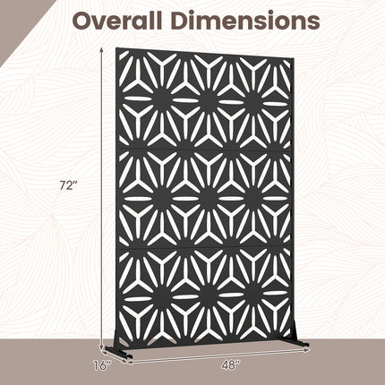 Dreamade 72''H x 48''W Freestanding Metal Privacy Screen with Stable Legs