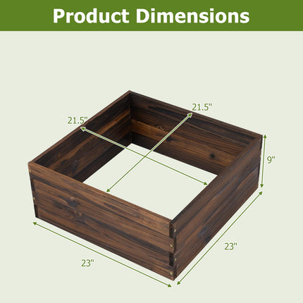 Dreamade 23" x 23" Square Wooden Raised Garden Bed (1/2)