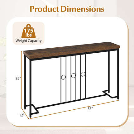 Dreamade 55" Narrow Entryway Table with H-Shaped Base & Spacious Tabletop