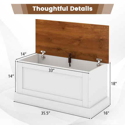 Dreamade Storage Bench, 35.5” Storage Trunk with Safety Metal Hinge