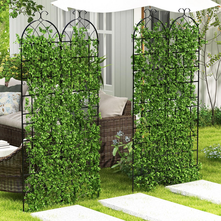 Dreamade 2 Pack Trellis for Climbing Plants Outdoor, 7 FT Tall Galvanized Steel Garden Trellis