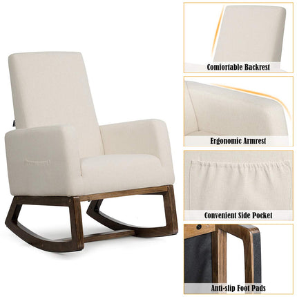 Dreamade Rocking Chair Upholstered Living Room Chair