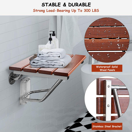15" Folding Shower Seat Bench300lb Capacity for Senior