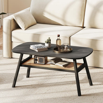 Dreamade Rattan Coffee Table for Living Room
