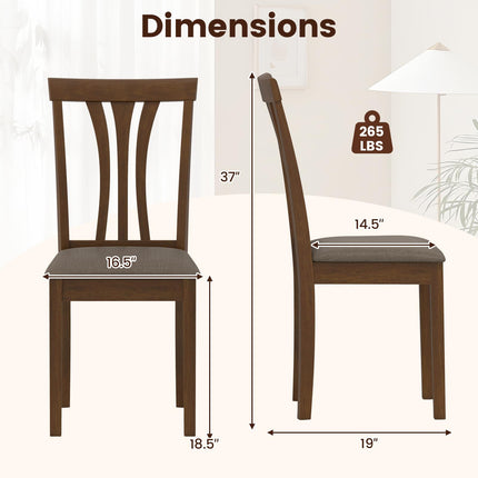 Dreamade Wooden Dining Chairs Set of 2/4 Linen Fabric Upholstered Kitchen Armless Chair