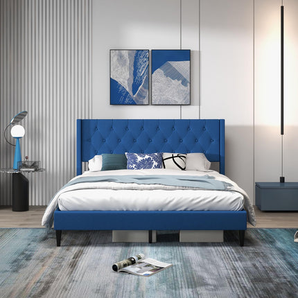 Dreamade Queen/Twin Size Platform Bed Frame with Wingback