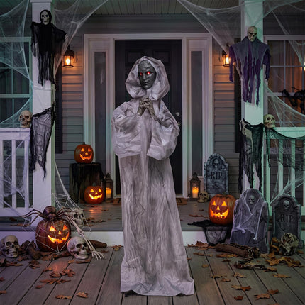 DREAMADE 5.6FT Animated Lifesize Weeping Woman Halloween Decor