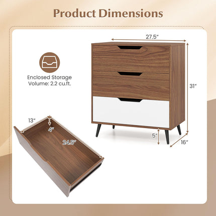 Dreamade 3-Drawer Rustic Farmhouse Wooden Storage Dresser