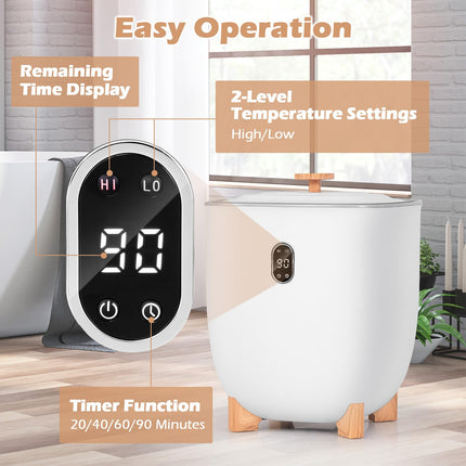 Dreamade 25L Towel Warmer Bucket - Electric Towel Heater for Bathroom, 2 Temperature Settings, 20-60 Timer