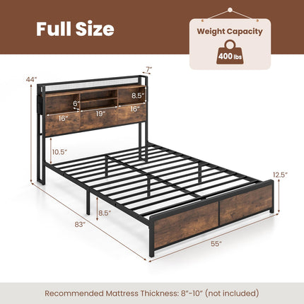 Dreamade Queen/Full Size Bed Frame with Storage Headboard