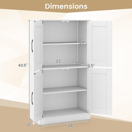 Dreamade Bathroom Cabinet 43.5 inch Storage Cabinet with Doors and Adjustable Shelves