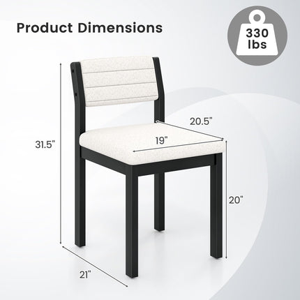 Dreamade Sherpa Kitchen Chairs with Wood Frame & Padded Seat